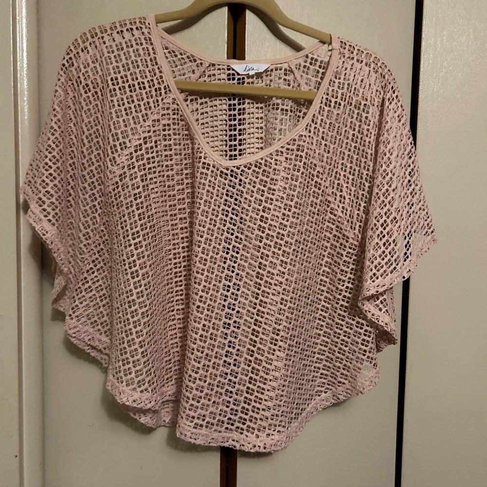 Kirra Light Pink Mesh Blouse